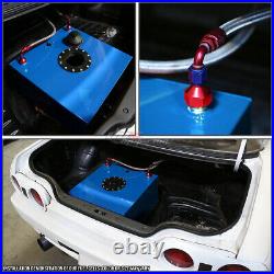 15.5 Gallon Blue Aluminum Fuel Cell Tank+cap+level Sender+nylon Oil Feed Kit
