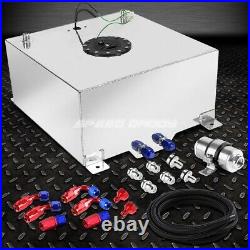 15 Gallon/57l Aluminum Fuel Cell Tank+feed Line Kit+30 Micron Gas Filter Silver
