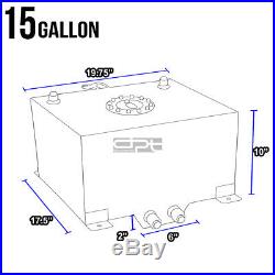 15 Gallon/57l Blue Aluminum Fuel Cell Gas Tank+level Sender+steel Oil Feed Kit