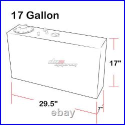 17 Gallon Top-feed Performance Polish Aluminum Slim Fuel Cell Tank+level Sender