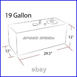 19 Gallon Top-feed Aluminum Fuel Cell Gas Tank+cap+level Sender+steel Line Kit
