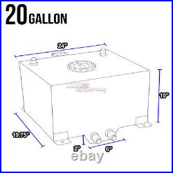 20 Gallon/78l Black Aluminum Fuel Cell Gas Tank+level Sender+nylon Oil Feed Kit
