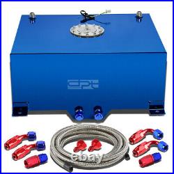 20 Gallon/78l Blue Aluminum Fuel Cell Gas Tank+level Sender+steel Oil Feed Kit