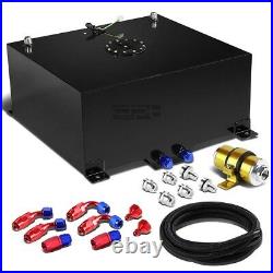 20 Gallon Aluminum Fuel Cell Tank+cap+oil Feed Line+30 Micron Inline Filter Gold