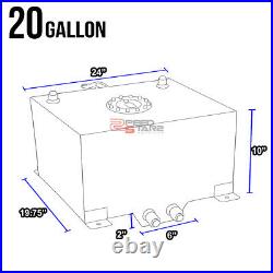 20 Gallon Lightweight Aluminum Gas Fuel Cell Tank+level Sender 19.75x24x10