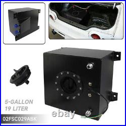 5 Gallon 19L Black Coated Aluminum Racing Drift Fuel Cell Tank + Level Sender
