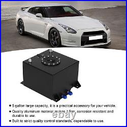 5 Gallon Universal Aluminum Fuel Cell Gas Tank Black Practical Auto Car