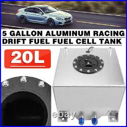 NEW 5 Gallon 20L Aluminum Fuel Cell Tank Racing Drift With Cap Foam Outside UK