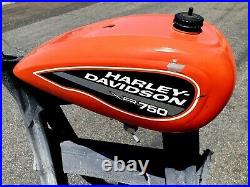 Used Aluminum Gas / Fuel Tank Harley RX-750 Double Pingel petcock with gas cap